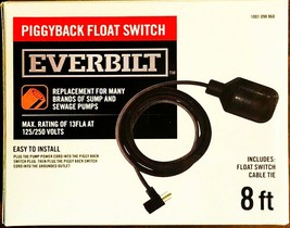 Piggyback Sump Pump Float Switch W/ 8 ft Cord New EVERBILT 1001 098 860 EBFSWPB - £34.23 GBP
