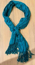 Braided Scarf with Fringe  Vibrant Teal 48” Braided - $291.32 MXN