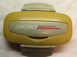 Vintage Tupperware Style Lunch Box Container Set  w/ Handles Harvest Gold - £11.73 GBP