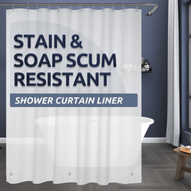 Titanker Shower Liner Long 72 X 78 Plastic inside Shower Curtain Liner Frosted S - £10.38 GBP
