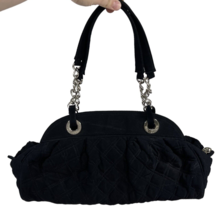 Vera Bradley Classic Bag Black Quilted Shoulder Purse Chain Handbag 13x6... - $46.74