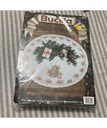 Bucilla Cross Stamped Cross Stitch Christmas Tree Skirt 44&quot; Round New - $1,052.58 MXN