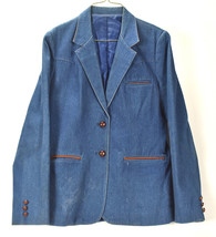 Vtg Denim Jacket Blue Blazer Western Jean Womens Size 12 Wood Buttons Pe... - $1,383.87 MXN