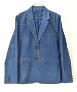 Vtg Denim Jacket Blue Blazer Western Jean Womens Size 12 Wood Buttons Pe... - $1,391.68 MXN