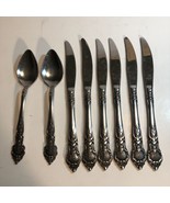 National Stainless, Japan ROSE &amp; LEAF Flatware Set of 2 Spoons 6 Knives - $16.79