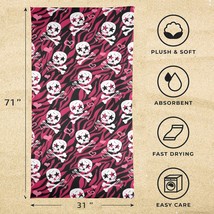 Beach Towels - Large Summer Vacation or Spring Break Beach Towel 31&quot;x71&quot; - Skull - £15.29 GBP