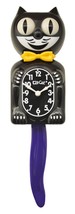 Black Kit-Cat Klock  Yellow Bow  Purple Tale Clock (15.5″ high) - £72.34 GBP