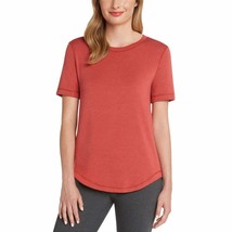 Matty M Women&#39;s Short Sleeve Crew Neck Shirt Top, Clay/Red, Small - £15.17 GBP