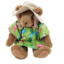 Vermont Teddy Bear 15 Inch Plush Bear Green Flamingo Dress Hat Collectib... - £19.39 GBP