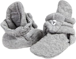 Burt&#39;s Bees Baby Gray 100% Cotton Adjustable Quilted Bee Booties Size 0-3M - £11.34 GBP