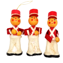 Vintage Christmas Ornaments Toy Soldiers Styrofoam Happy Red White Tree Decor - £19.62 GBP