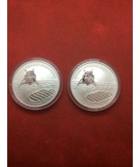 2019 Australia Moon Landing 1 oz silver coin x two. - £62.82 GBP