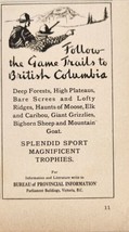 1937 Print Ad Follow Game Trails to British Columbia Provincial Vancouver,BC CAN - £5.61 GBP