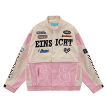 Girls Pink Motorcycle Jacket Women Y2K Japanese Style Hip Hop Street Detachable  - £40.93 GBP