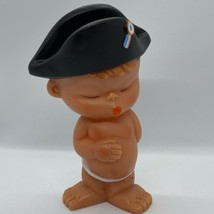 Laflex France Squeak Toy Boy w/ Black Hat Vintage 1950s/60s - £28.26 GBP