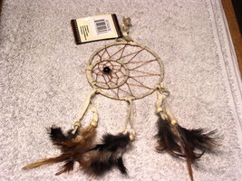 DREAMCATCHER WITH SMALL DREAMCATCHER INSIDE WHITE COLOR INDIAN - £6.49 GBP