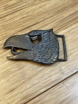 Vintage Brass Belt Buckle Eagle Head Western Cowboy KG JD - $19.80