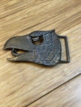 Vintage Brass Belt Buckle Eagle Head Western Cowboy KG JD - £15.58 GBP