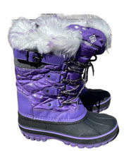 Dream Pairs Youths Purple Insulated Waterproof Snow Boot Half Calf Fur Lined - £31.15 GBP
