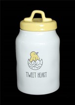 Rae Dunn Embossed Chick in Egg &quot;TWEET HEART&quot; 8&quot; Tall Yellow Top Sealed Canister - £26.53 GBP