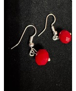 The Silver heart with Red Earrings - $35.00