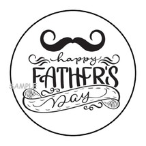 30 Happy Father&#39;s Day Envelope Seals Labels Stickers 1.5&quot; Round Gifts Mustache - £5.98 GBP