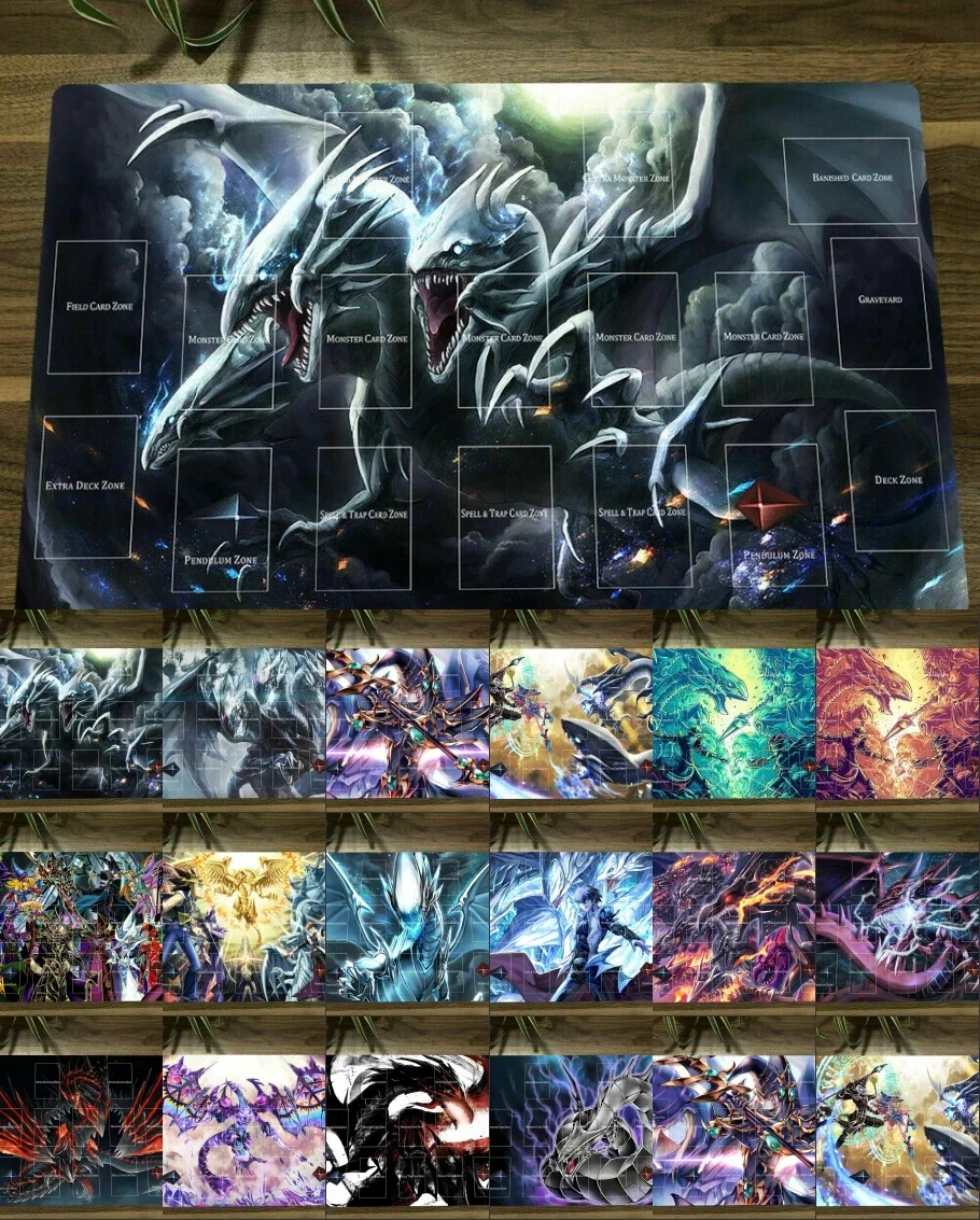 YuGiOh Duel Monsters Playmat Blue-eyes Ultimate Dragon Dark Bian TCG CCG Mat Mou - £19.43 GBP