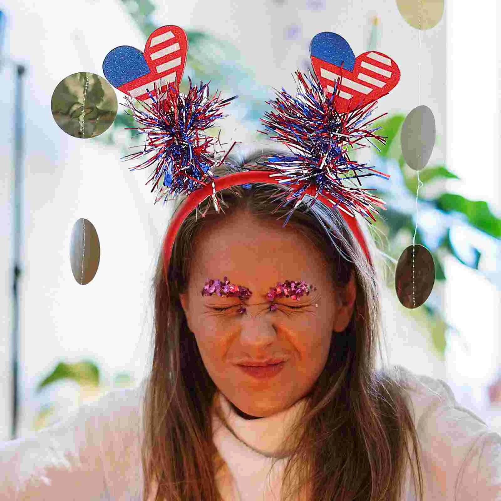 Play Patriotic Head July Headband Boppers Day Party  Flag Hair American 4Th Inde - £23.25 GBP