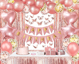 Rose Gold Birthday Party Decorations, Tableware Happy Birthday Banner Ro... - $27.91