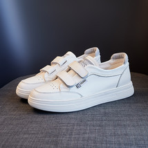 100% Genuine Leather Shoes Women Sneakers Casual Ladies White Shoes Young Ladies - £62.47 GBP