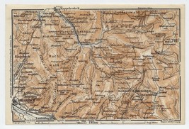 1911 Antique Map Of Vicinity Of Oberkirch Baden Schwarzwald Black Forest Germany - £15.33 GBP