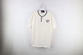 Vtg 90s USA Olympics Mens Large Distressed Spell Out Short Sleeve Henley T-Shirt - £27.21 GBP