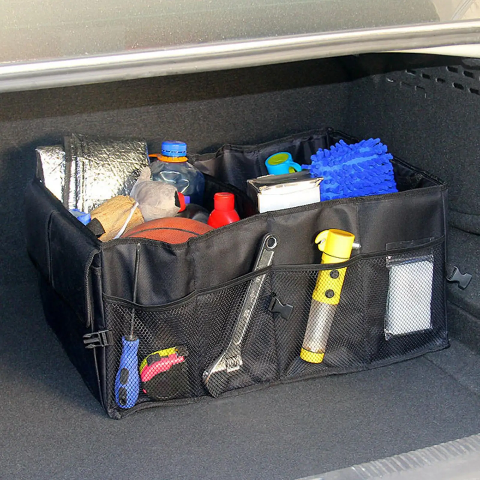 Collapsible Car Trunk Organizer with Multiple Compartments - £23.22 GBP