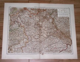 1906 Original Antique Map Of Northern Bavaria Bayern Nuremberg Munich / Germany - £16.16 GBP