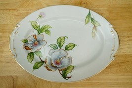 Vintage Roselyn China Dogwood Flower Pattern 12&quot; Oval Serving Platter Go... - €29,66 EUR