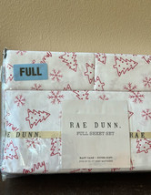 NEW Rae Dunn Merry Full Sheet Set 4 Pc Set Christmas Tree Bed Sheets Red White - £31.69 GBP