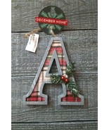 Wooden Rustic Monogram Letter A Wall Sign Hanging Twine Decor Ornament NEW - £10.48 GBP