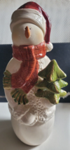12 Inches Tall Ceramic Snowman Tabletop Christmas Decoration Tree Scarf ... - $277.13 MXN