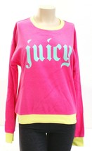 Juicy Couture Pink &amp; Yellow Pullover Lightweight Terry Sweatshirt Women&#39;s NWT - £77.57 GBP