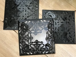 10pcs Black Laser Cut Wedding Invitations,Invitation Cards,Wedding Invit... - $19.60 CAD