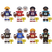 Football Players Super Bowl NFL Panthers Chargers Texans Lions 8pcs Minifigures - £14.53 GBP