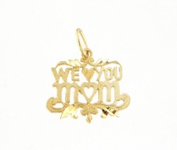 We love you mom Women&#39;s Charm 14kt Yellow Gold 380382 - £39.40 GBP