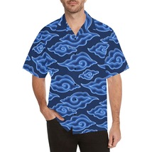 Batik Print Blue Cloud Mega Mendung Men&#39;s All Over Print Hawaiian Shirt - £28.04 GBP