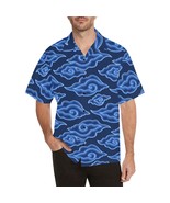 Batik Print Blue Cloud Mega Mendung Men&#39;s All Over Print Hawaiian Shirt - $49.15 CAD