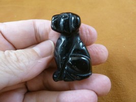 (Y-DOG-LA-564) Black Onyx LABRADOR Dog gemstone carving FIGURINE love my... - £11.00 GBP
