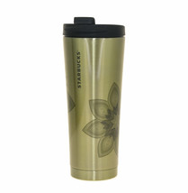 Starbucks Grande Gold Floral Print Coffee Tumbler 12 oz Stainless Steel ... - £61.24 GBP