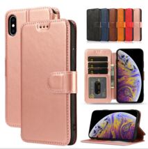 Leather Wallet Flip Magnetic Back Cover Case I Phone 12 Pro Max 11 Xr 7 8+ SE2 - £34.56 GBP