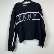 Dkny Womens Xl Black Logo Cropped Sweatshirt Top Retag D35 - £27.47 GBP