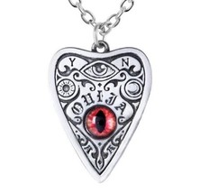 Petit Ouija Planchette Red Cat Eye Mystical Magick Pendant Alchemy Gothi... - $25.95