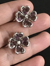 Beautiful Bogoff Signed Screw Back Earrings With Amazing Pink Topaz Stones - £19.98 GBP